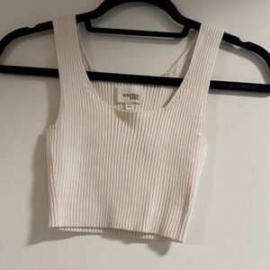 Wilfred Free Cream Ribbed Crop Top